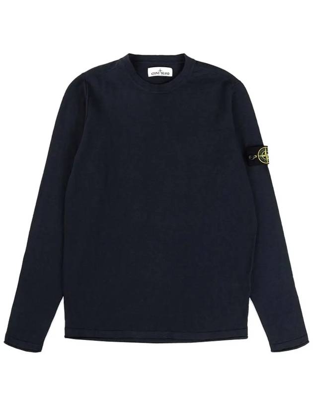 Wappen Patch Crew Neck Knit Top Navy - STONE ISLAND - BALAAN 3