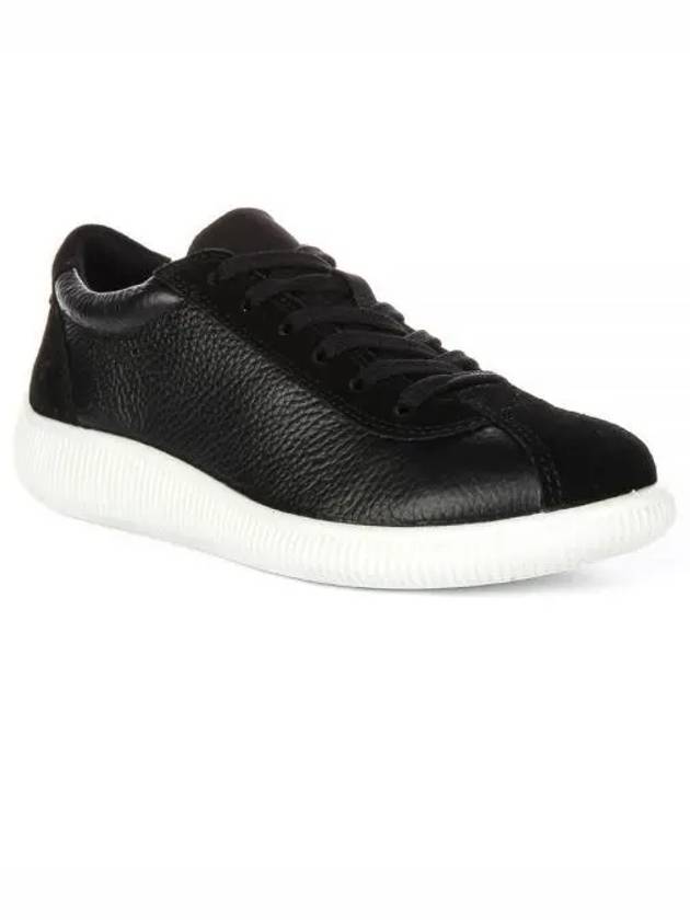 Soft Zero Leather Low Top Sneakers Black - ECCO - BALAAN 2