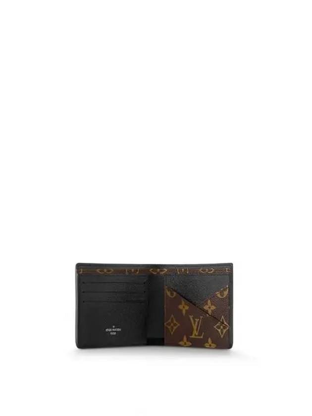 Multiple 2-Fold Bifold Wallet Brown Black - LOUIS VUITTON - BALAAN 4