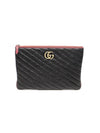 Women s Gucci 573814 Black Matelasse Leather GG Marmont Pouch Clutch gt Gangbuk used luxury goods - GUCCI - BALAAN 2