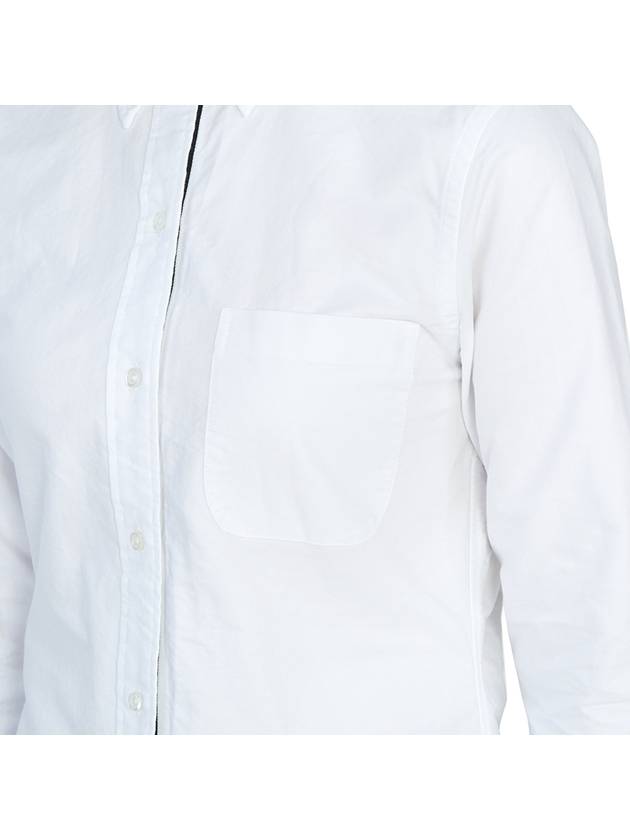 Women's Hidden Three Stripes Oxford Classic Shirt White - THOM BROWNE - BALAAN 11