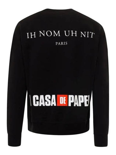 Men's Logo Print Crew Neck Black Sweatshirt NUW20296 009 - IH NOM UH NIT - BALAAN 2