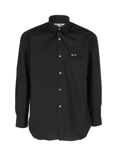 Play Black Heart Patch Cotton Long Sleeve Shirt Black - COMME DES GARCONS - BALAAN 1