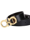 Gancini Reversible Adjustable Leather Belt Black - SALVATORE FERRAGAMO - BALAAN 4