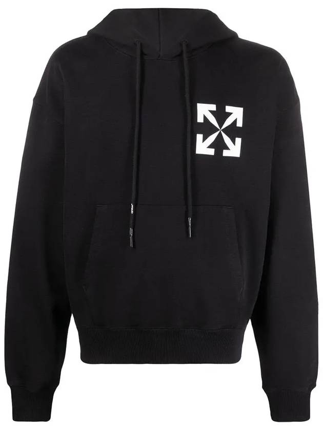 Arrow Logo Print Hoodie Black - OFF WHITE - BALAAN 2