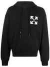 Arrow Logo Print Hoodie Black - OFF WHITE - BALAAN 2