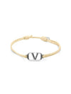 Valentino 3Y2J0M96 DTK MXG J0M96 Garavani V logo cotton bracelet - RED VALENTINO - BALAAN 1