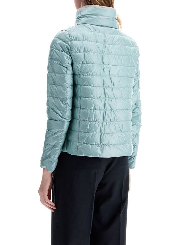 short puffer jacket in ice blue nylon with metal buttons - HERNO - BALAAN 3