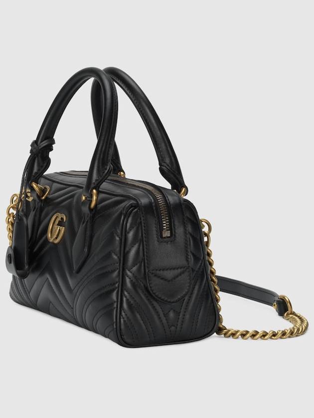 GG Marmont Small Top Handle Bag Black - GUCCI - BALAAN 3