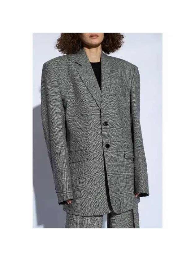 Women s Jacket Houndstooth Blazer Gray - VETEMENTS - BALAAN 4