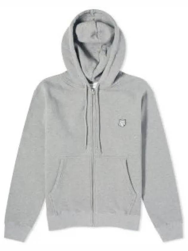 Bold Fox Head Patch Cotton Hooded Zip-Up Grey - MAISON KITSUNE - BALAAN 2