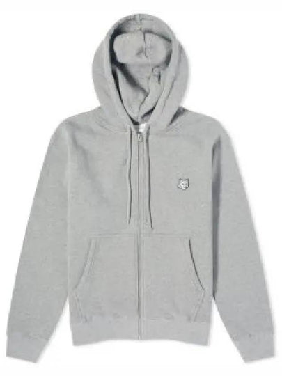 Bold Fox Head Patch Cotton Zip-Up Hoodie Grey - MAISON KITSUNE - BALAAN 2