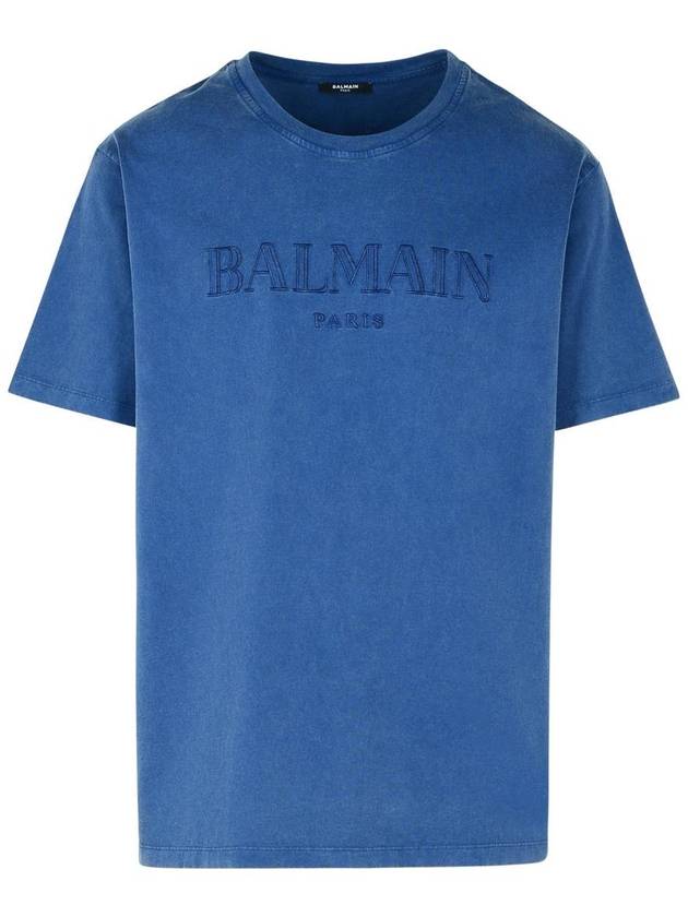 Balmain Blue Cotton T-Shirt - BALMAIN - BALAAN 1