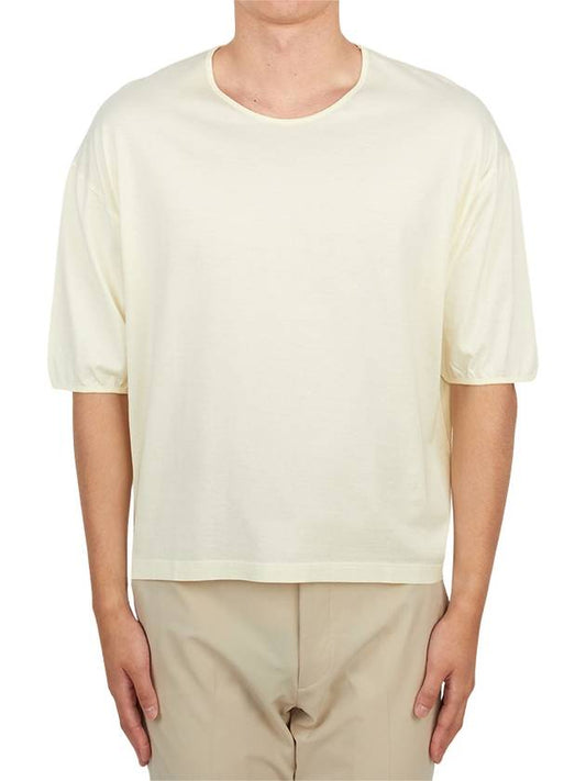 Mercerised Jersey Short Sleeve T-Shirt Yellow - LEMAIRE - BALAAN 2