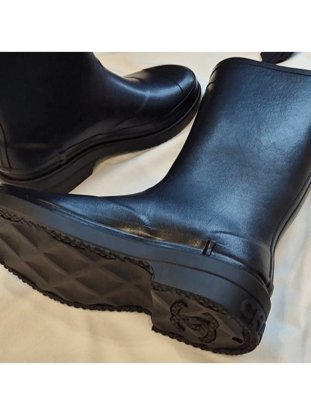 Rain boots dark navy black two tone G45838 - CHANEL - BALAAN 6