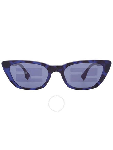 Fendi Blue Logo Cat Eye Ladies Sunglasses FE40089I 55X 53 - FENDI - BALAAN 1