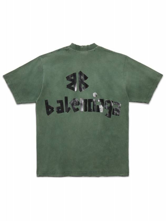 Tape Type Short Sleeve T-Shirt Green - BALENCIAGA - BALAAN 8