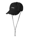 La Casquette Artichaut Fringe Metal Logo Ball Cap Black - JACQUEMUS - BALAAN 5