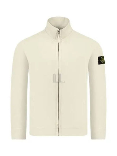 Logo Patch Zipper Zip-Up Jacket Off White - STONE ISLAND - BALAAN 2