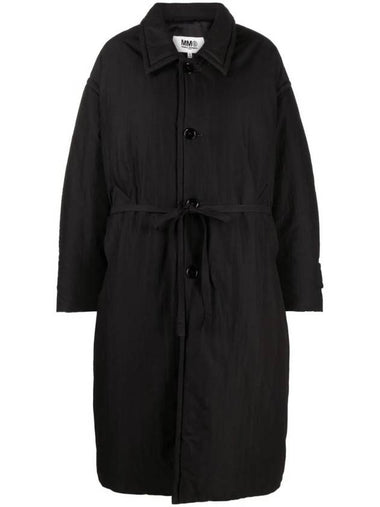 Oversized Padded Cotton Single Coat Black - MAISON MARGIELA - BALAAN 1