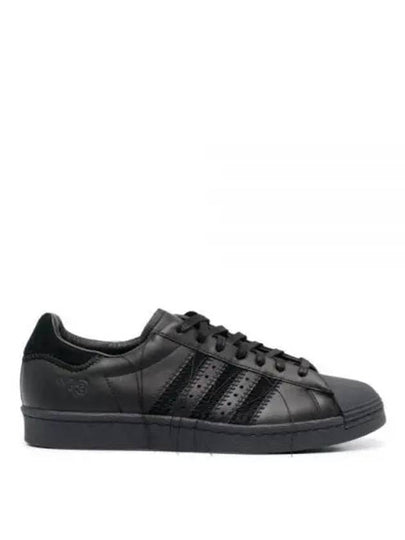 Superstar Leather Low Top Sneakers Black - Y-3 - BALAAN 2