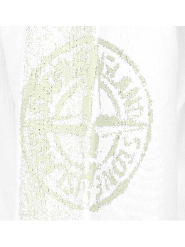 Washing Wappen Arm Logo Round Sweatshirt White - STONE ISLAND - BALAAN 7