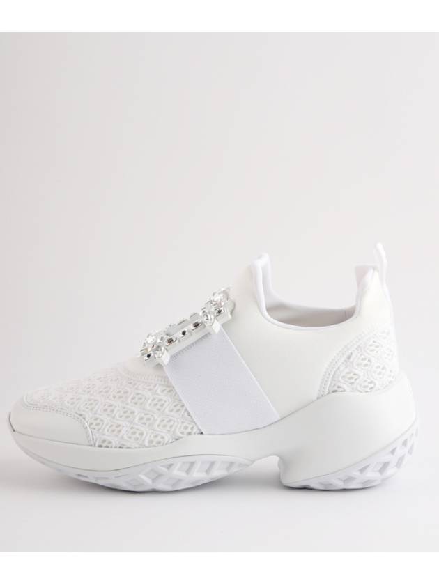 Viv Run Strass Buckle Low Top Sneakers White - ROGER VIVIER - BALAAN 3