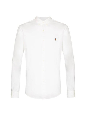 Men's Embroidery Pony Slim Fit Long Sleeves Shirt White - POLO RALPH LAUREN - BALAAN 1