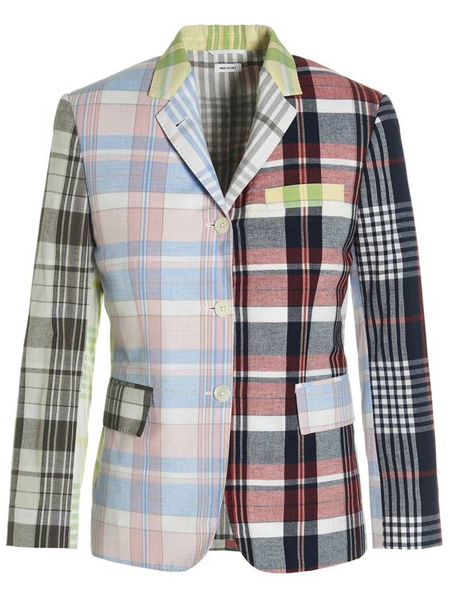 Women's Fun Mix Madras Classic Sports Jacket - THOM BROWNE - BALAAN 4