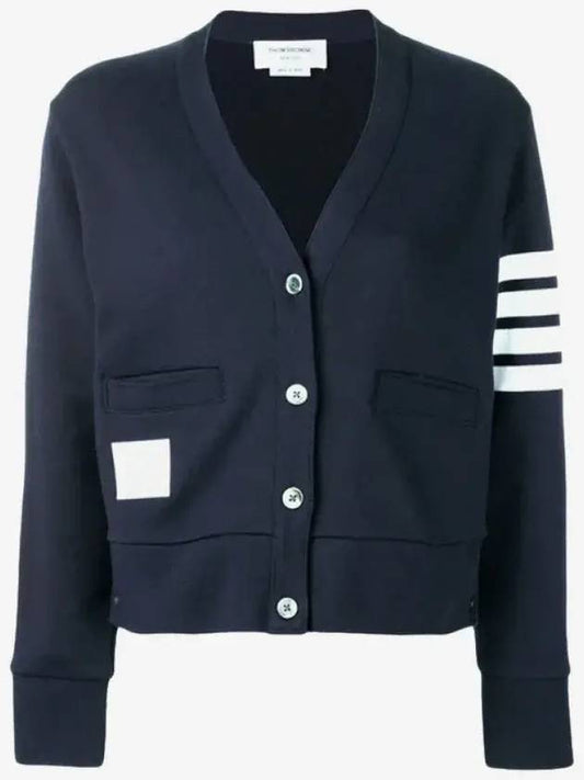 4-Bar Loopback Jersey Cardigan Navy - THOM BROWNE - BALAAN 2