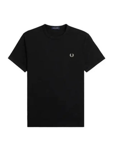 Fred Perry Ringer Short Sleeve T Shirt Black Warm Stone - FRED PERRY - BALAAN 1