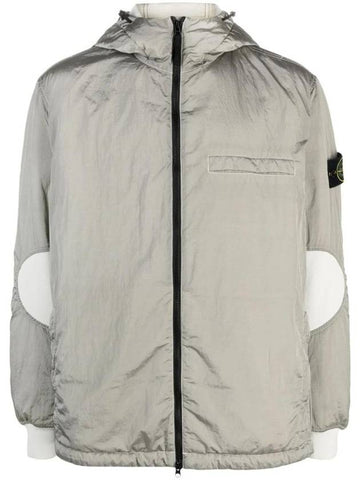 PrimaLoft-TC Nylon Zip Up Hoodie Stucco - STONE ISLAND - BALAAN 1