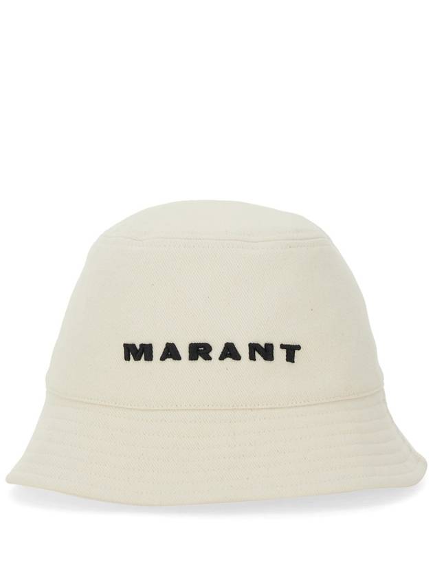 Embroidered Logo Bucket Hat Ecru - ISABEL MARANT - BALAAN 2