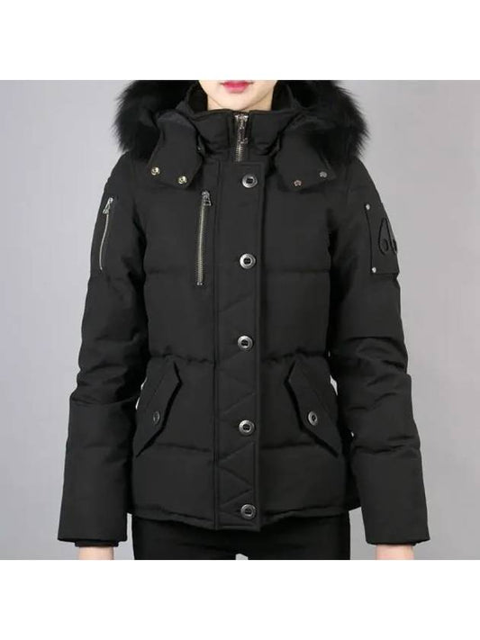 Women's Three Quarter Hood Fur Padding Black - MOOSE KNUCKLES - BALAAN 2