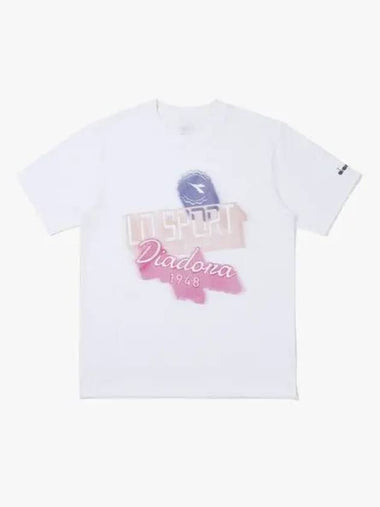 Diadora logo stamp short sleeve t shirt white - DIADORA - BALAAN 1