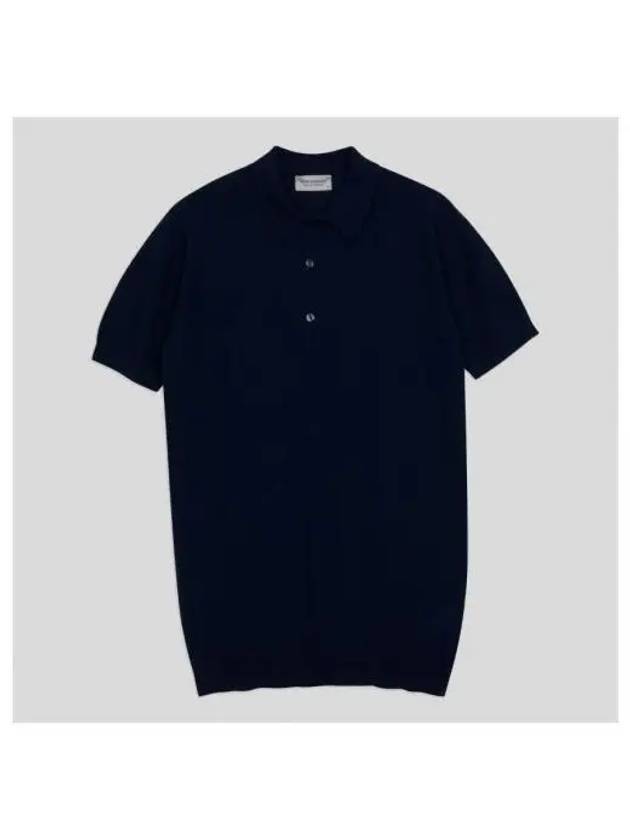 Roth knit pique collar shirt navy - JOHN SMEDLEY - BALAAN 1