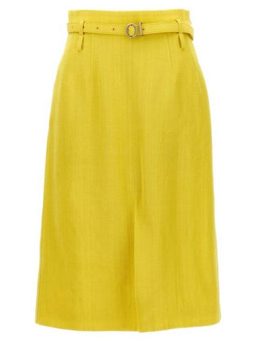 Long Skirt J02MA0177J65005341 Green - JIL SANDER - BALAAN 1