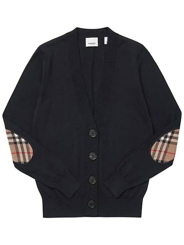 Dornoch Check Pattern Merino Wool Cardigan Black - BURBERRY - BALAAN 4