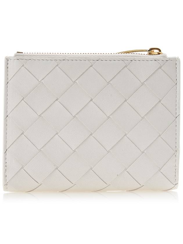 Intrecciato Heart Detail Leather Half Wallet White - BOTTEGA VENETA - BALAAN 4