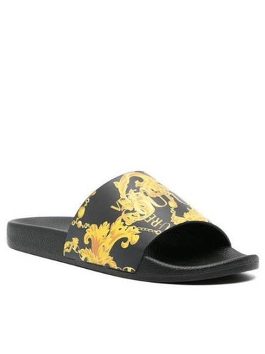 Mule Slippers 76YA3SQ4 ZS631 G89 Black - VERSACE - BALAAN 1