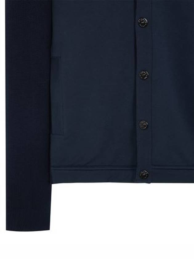 Badge Button Knit Cardigan Navy - STONE ISLAND - BALAAN 5