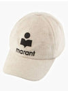 Tyron Logo Corduroy Ball Cap Beige - ISABEL MARANT - BALAAN 4