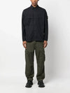 Old Treatment Garment Dyed Overshirt Jacket Navy - STONE ISLAND - BALAAN 3