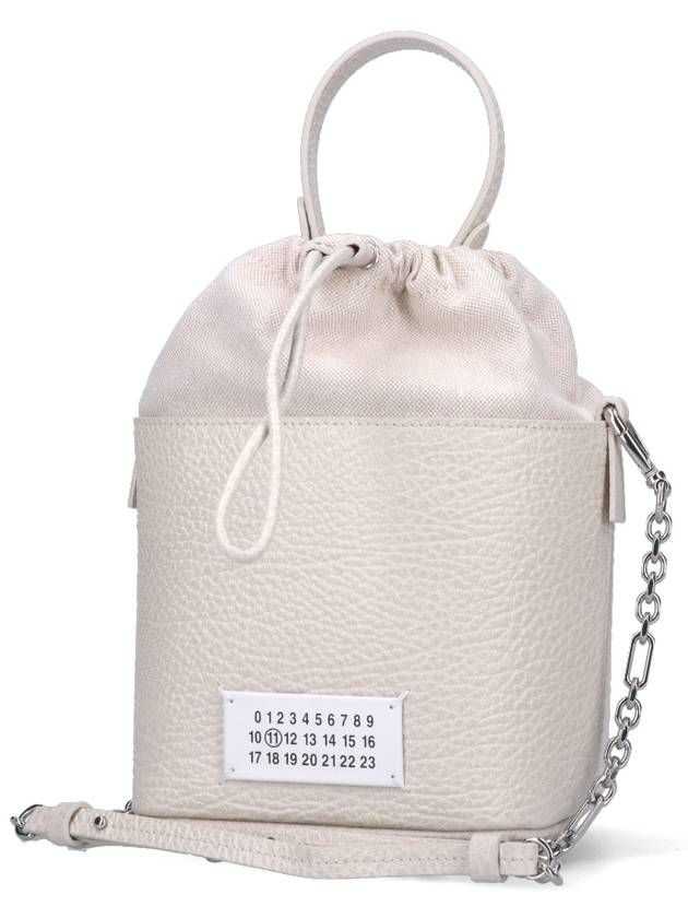 5AC Number Logo Texture Leather Bucket Bag Grey - MAISON MARGIELA - BALAAN 3