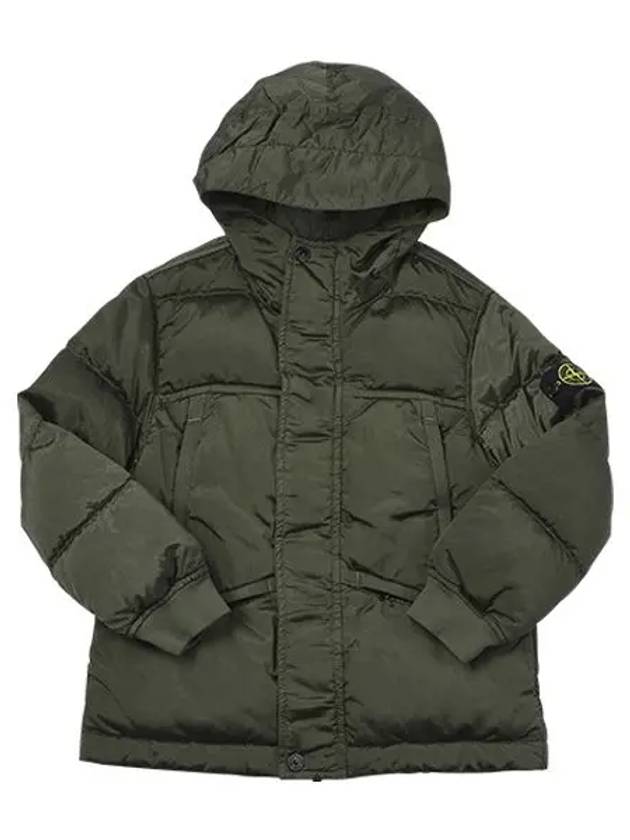 Kids Wappen Patch Hooded Down Padding Green - STONE ISLAND - BALAAN 2