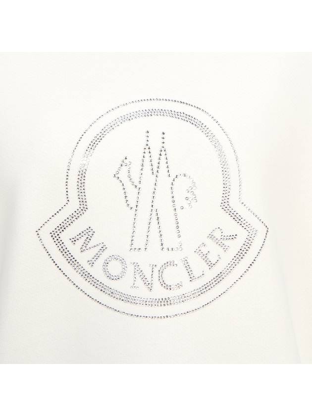 Crystal Logo Sweatshirt Off White - MONCLER - BALAAN 9