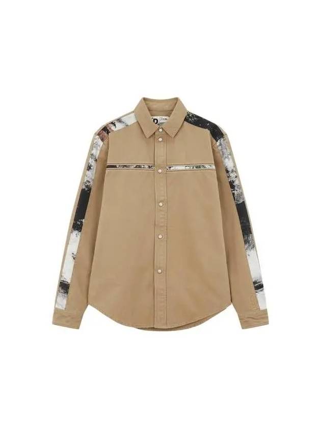 Men's Planet Trim Canvas Shirt Beige 271128 - DIESEL - BALAAN 1