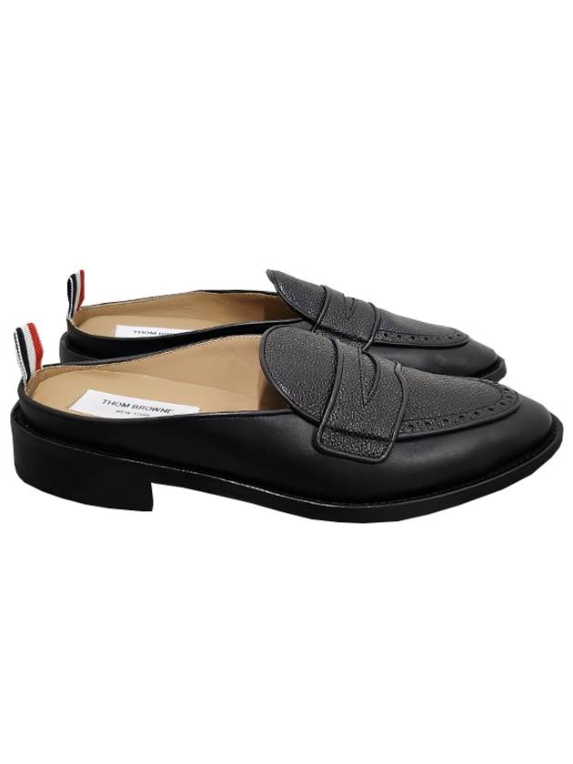 Varsity Grain Leather Penny Bloafer Black - THOM BROWNE - BALAAN 2