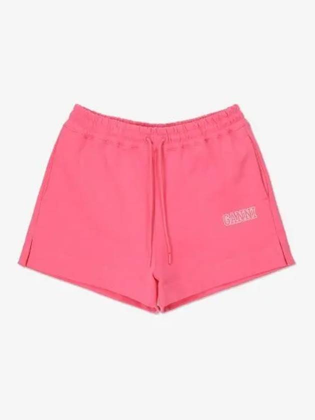 Women's Logo Cotton Banding Sweat Shorts Sugar Plum - GANNI - BALAAN 2