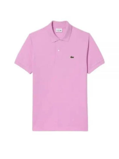 Men's Logo Classic Fit Cotton Short Sleeve Polo Shirt Pink - LACOSTE - BALAAN 2